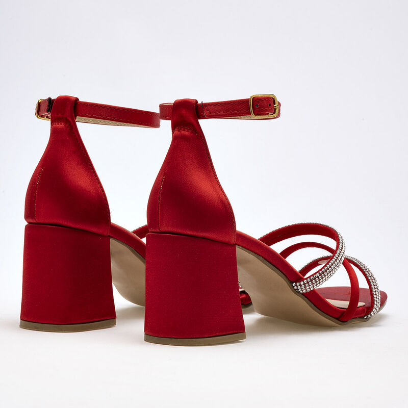 Moramora Zapatilla para mujer rojo satin image number null