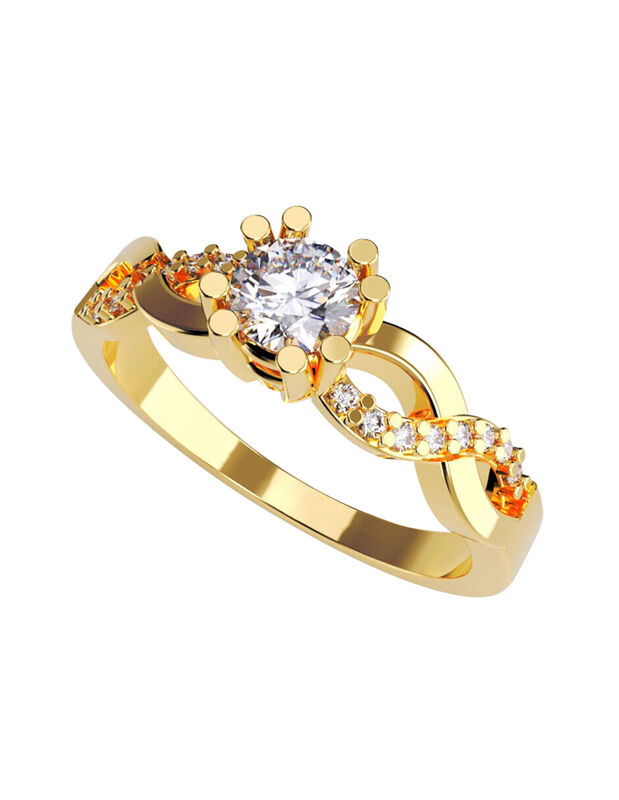 Anillo de Compromiso de 14K con Diamante de Lab... image number null