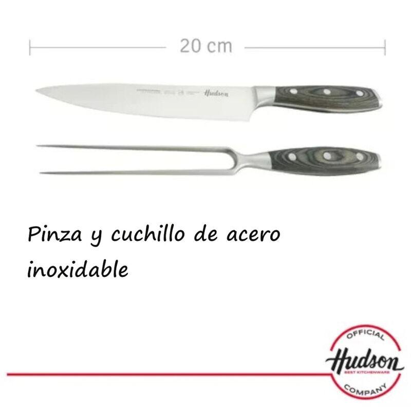 Cuchillo y Trinche Asador HUDSON mango madera 2... image number null