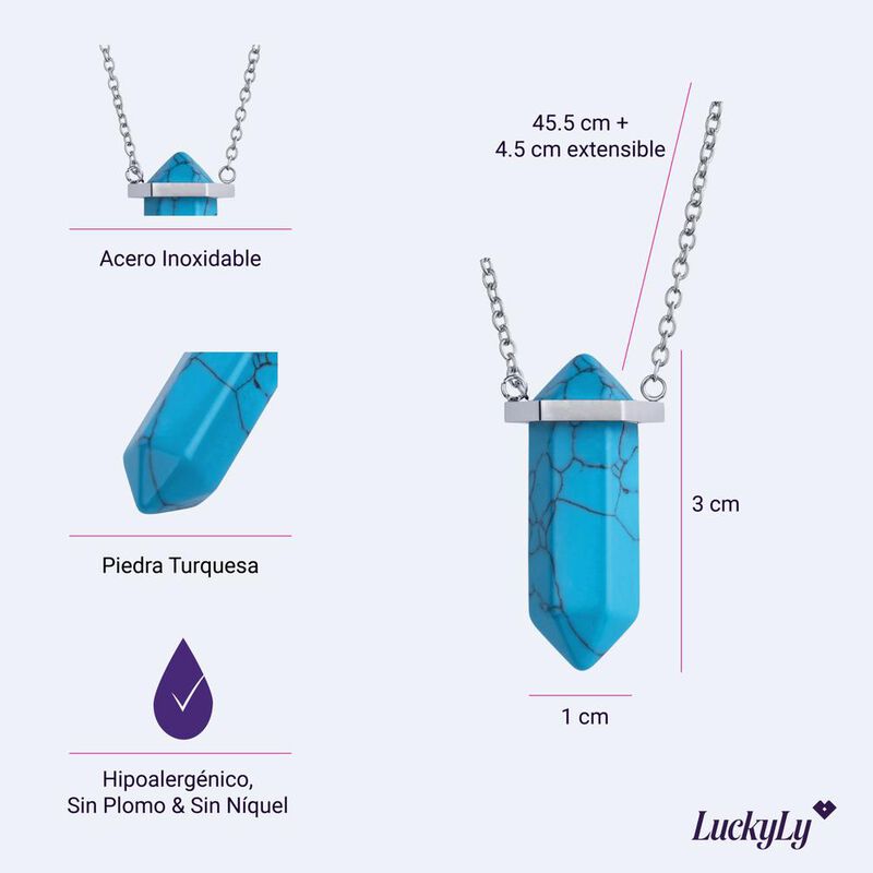 Collar Mujer Dije Cuarzo Piedra Natural Joyer&iacute;a... image number null