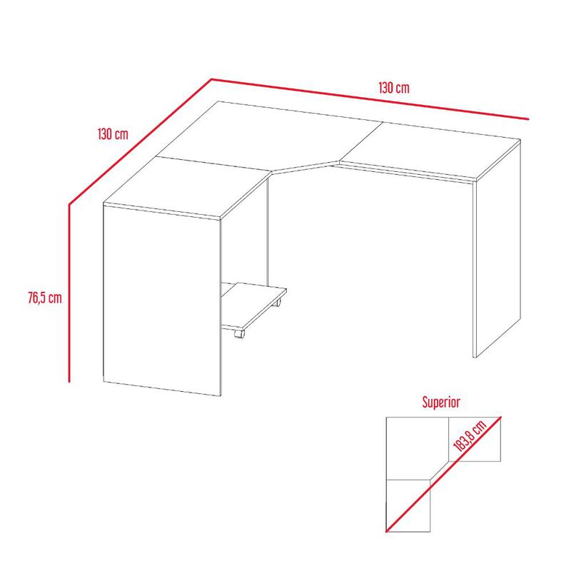 Escritorio En L Dafne  Bardolino Virtual Mueble... image number null
