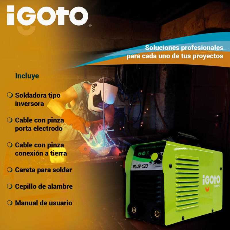 Soldadora Inversora Igoto Plus-130 A 110v Kit 6... image number null