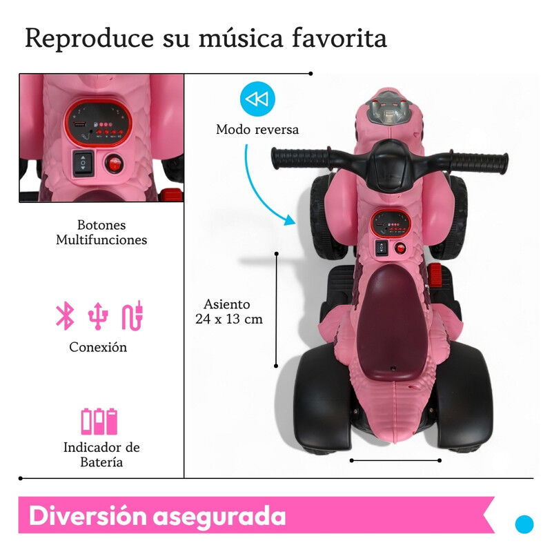 Cuatrimoto El&eacute;ctrica Infantil D/ Dinosaurio TEK... image number null