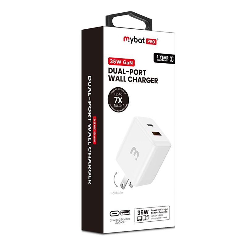Cargador Ac Mybat 35w Gan Dual Usb-c Usb-a Univ... image number null