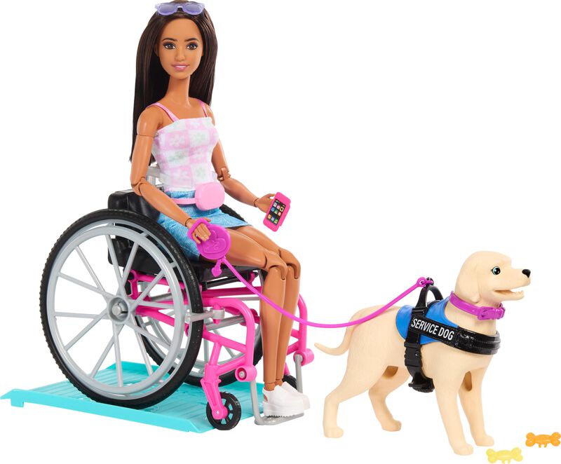 Mu&ntilde;eca Moderna Barbie Brunette Con Perro De Ser... image number null
