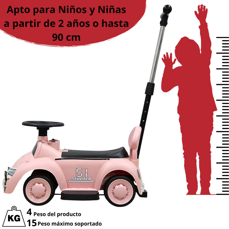 Montable El&eacute;ctrico Para Ni&ntilde;os 6v Con Bast&oacute;n Aju... image number null