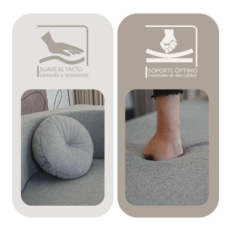 Sof&aacute; Espuma Alta densidad KANSO Light Grey 2 pl... image number null