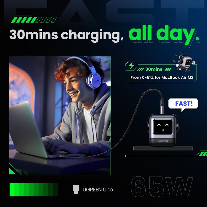 Cargador Ugreen Uno Usb C Nexode De 3 Puertos G... image number null