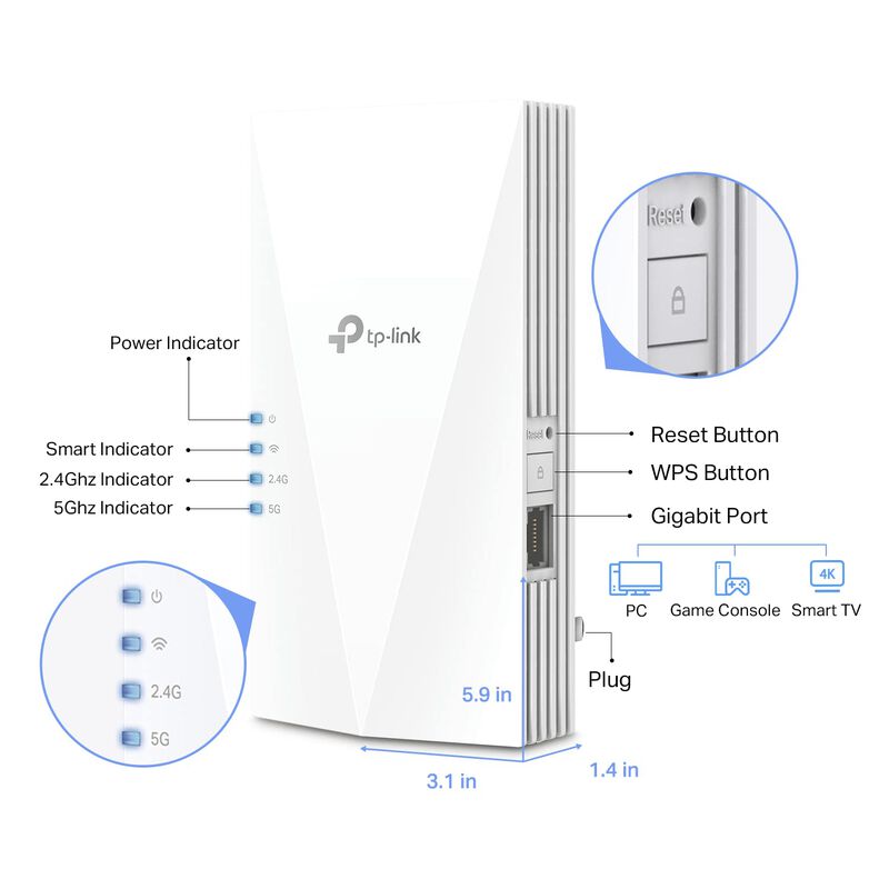El Extensor Wifi 6 Tp-link Ax1800 Re600x Cubre ... image number null
