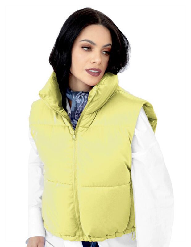 Chaleco Corto Brilloso Mujer Amarillo Roosevelt... image number null