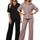 Pack 2 Conjuntos Para Mujer CONJ-0123-PX2- Negro y Rosa Set Camiseta Y Pantal&oacute;n Wide Leg