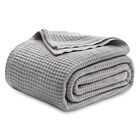 Manta Bedsure, 100% Algod&oacute;n, Tejido Gofrado, Color Gris