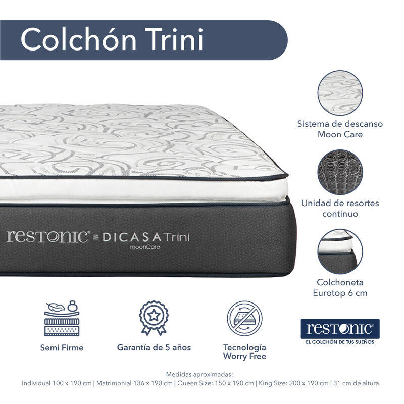 Colch&oacute;n Individual Trini + Almohada One + Prote... image number null