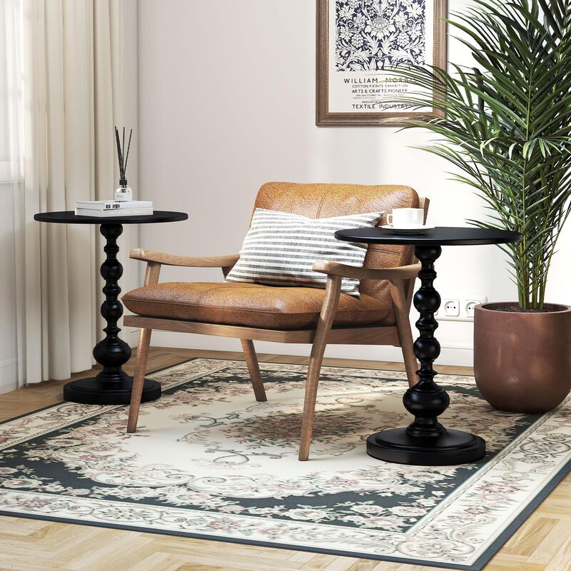 Mesa Auxiliar Funecy Metal Vintage Negro Mate 3... image number null