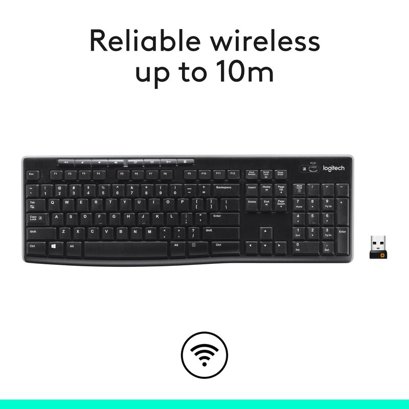 Teclado Inal&aacute;mbrico Logitech K270 Para Windows,... image number null