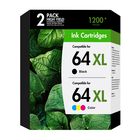 Cartuchos De Tinta Hueflow 64xl Paquete De 2 Unidades Negro/color