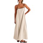 Vestido Maxi Boho de Lino Shy Velvet con Tirantes Tipo Spaghetti