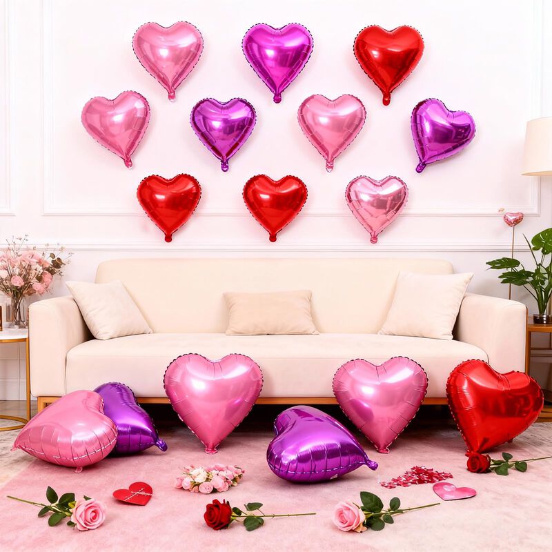 Globos De Foil Coraz&oacute;n 25 cm Nfvjfxz - Pack De ... image number null