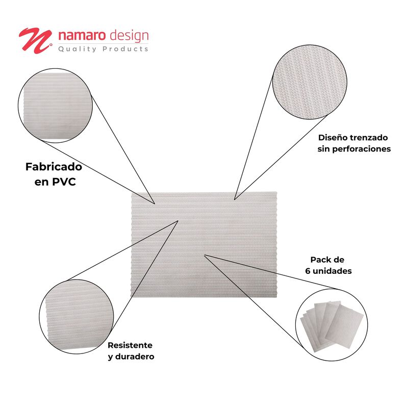 Manteles Individuales Elegance Dorado 6 Piezas ... image number null