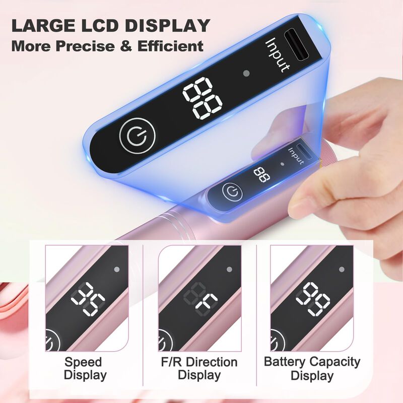Pantalla Lcd Recargable Inal&aacute;mbrica Nail Drill ... image number null