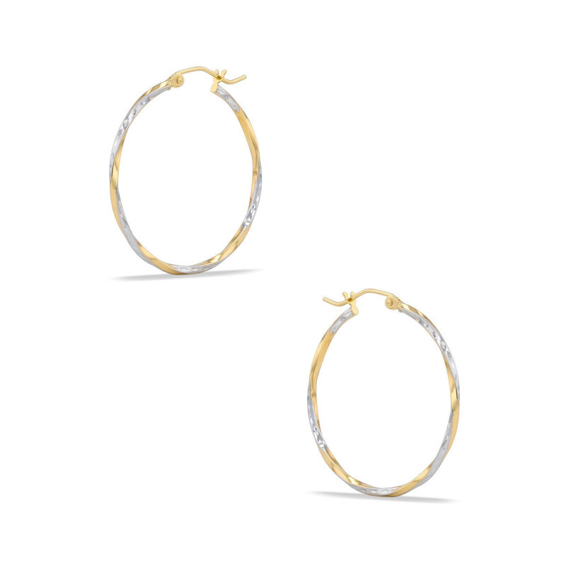 Arracadas De Oro Amarillo Y Blanco 14k (3 Cm) image number null
