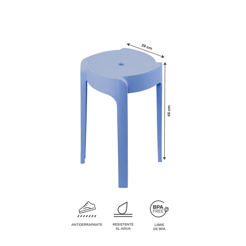 Set de 4 Bancos de Pl&aacute;stico Apilables &ndash; Color A... image number null