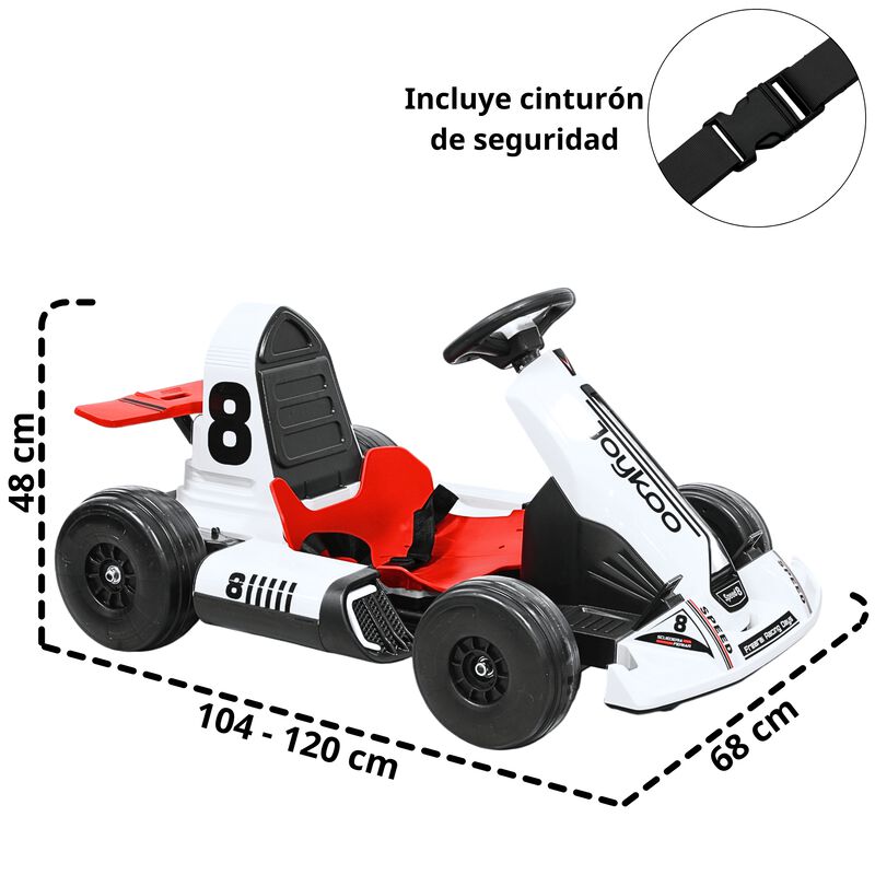 Montable El&eacute;ctrico Go Kart para Ni&ntilde;os con Largo... image number null