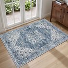 Alfombra Expedix 91 cm x 61 cm Lavable Azul Vintage