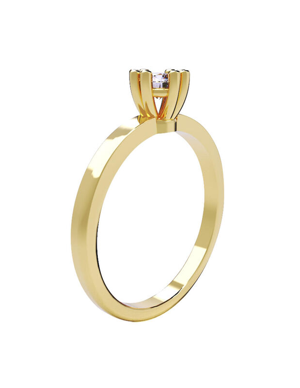 Anillo de Compromiso en Oro Amarillo 14K con Ci... image number null