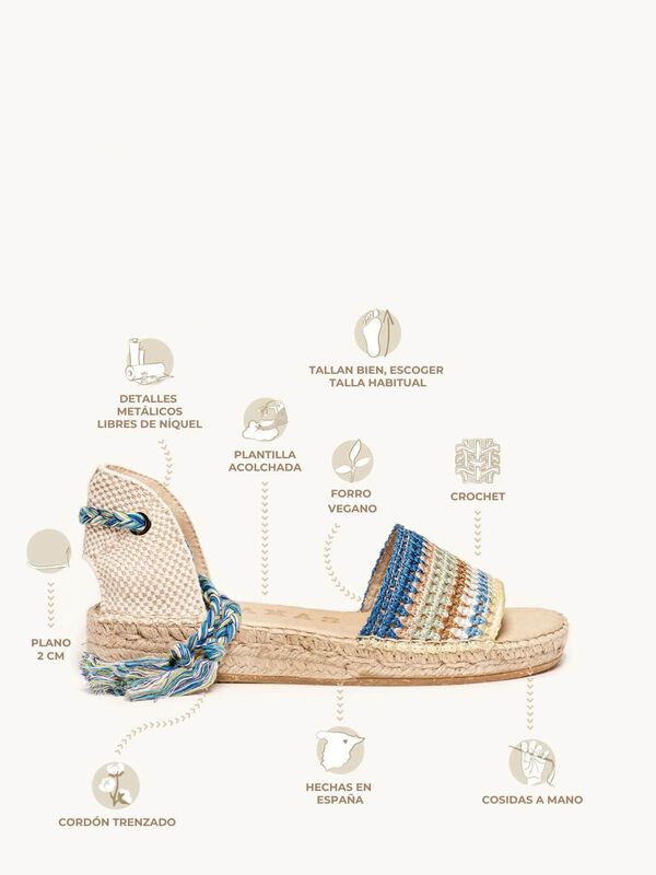 Aulaga Crochet Rayas Azul image number null