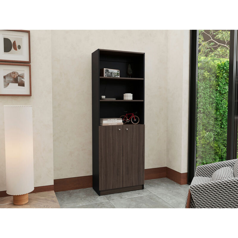 Librero Home Wengue Con Cinco Entrepa&ntilde;os Y Dos ... image number null