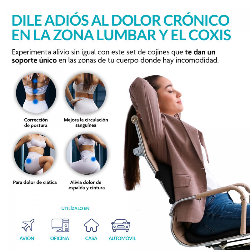 Set de Almohada Lumbar y Coj&iacute;n Para Coxis image number null