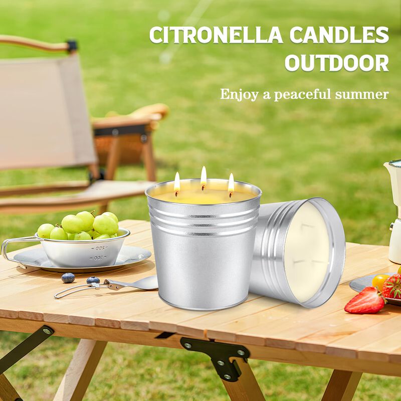 Velas De Citronela Ofun, 1 Litro, 3 Mechas, Paq... image number null