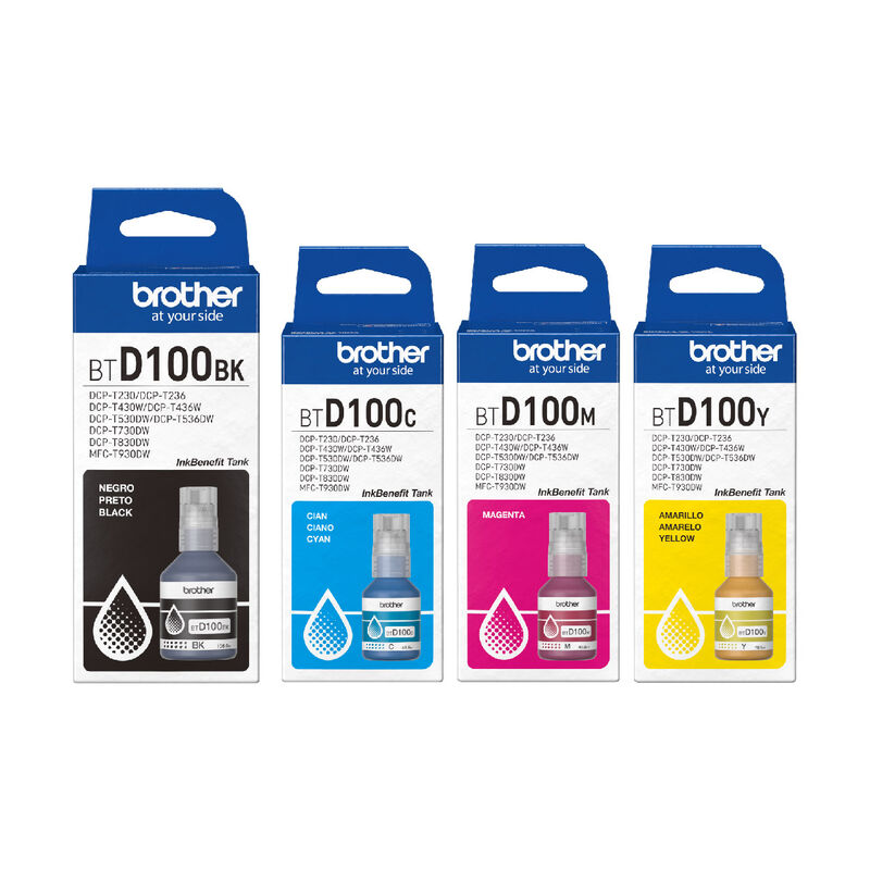 4 Pack – Botella de Tinta Brother BTD100 image number null