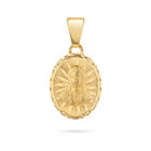 Medalla Ovalada Oro Amarillo 14K Virgen Busto 15Mm
