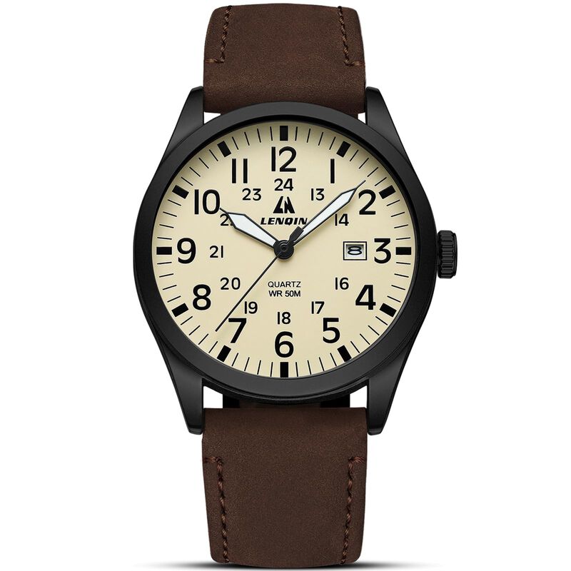 Reloj Ln Lenqin 38 mm Anal&oacute;gico De Cuarzo Con F... image number null