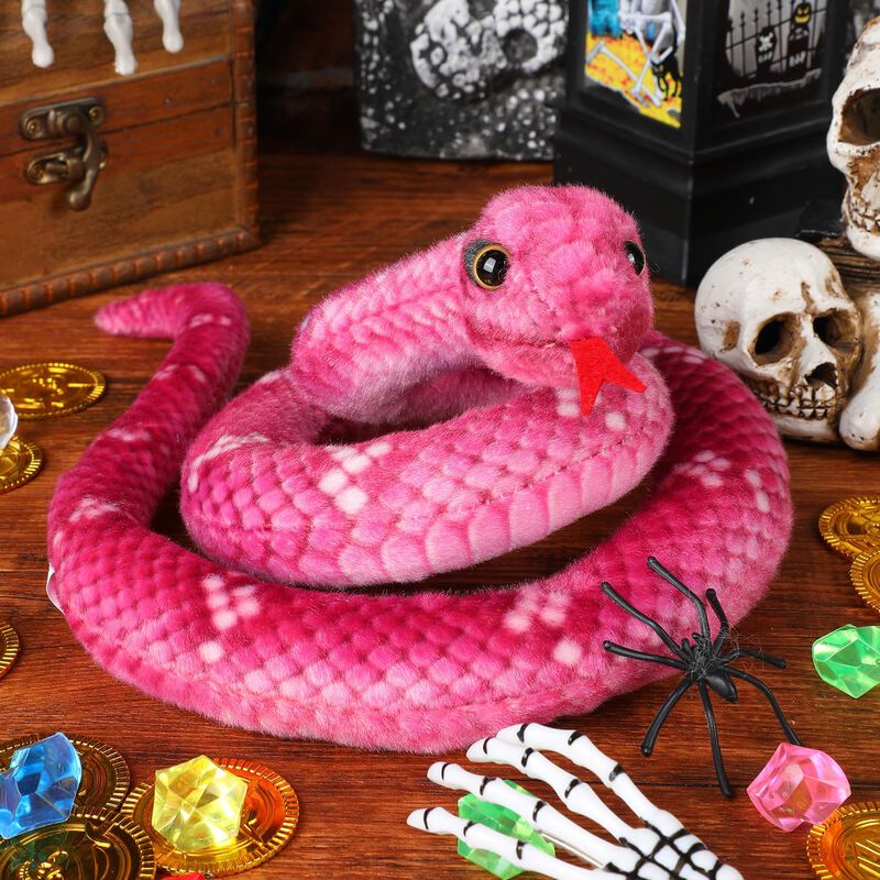 Serpiente De Peluche Mgztthw 70 Cm Rosa Realist... image number null