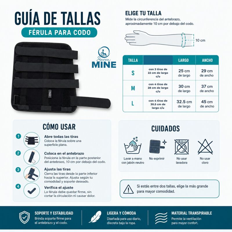 F&eacute;rula Para T&uacute;nel Cubital Inmovilizador De Codo image number null