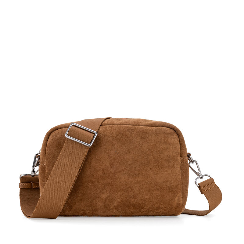 Bolsa Crossbody Cl&aacute;sica En Suede Color Camel image number null