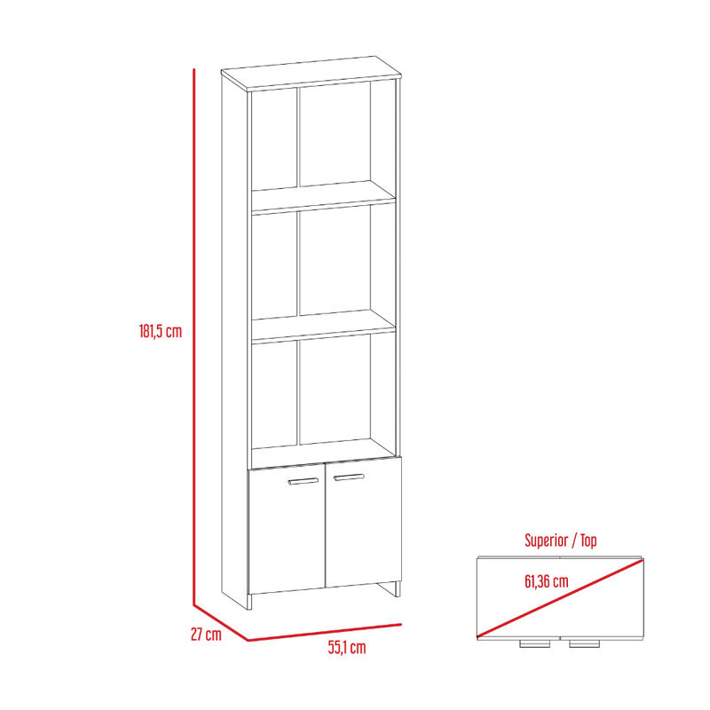 Librero Mil&aacute;n Caf&eacute; Claro Virtual Muebles image number null