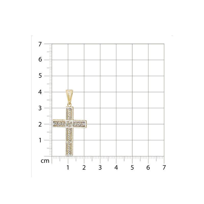 Dije Cruz Oro Amarillo Y Blanco 14k 43mm | Bizz... image number null