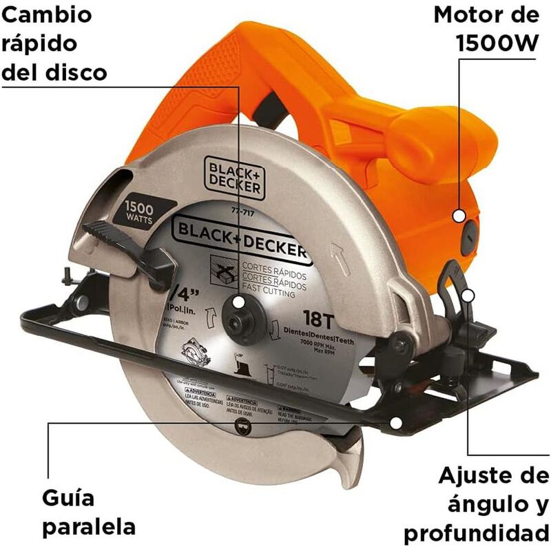 Sierra Circular Black Mas Decker 7 1/4" 1500w P... image number null