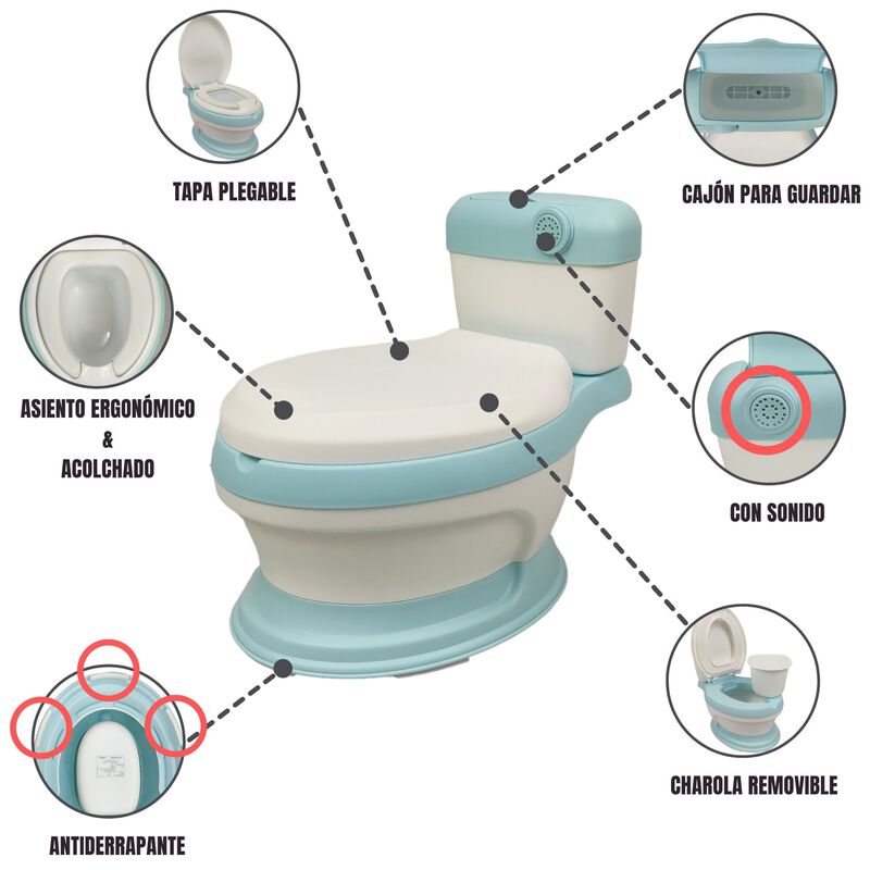 Entrenador De Ba&ntilde;o Infantil Con Respaldo Ergon&oacute;... image number null