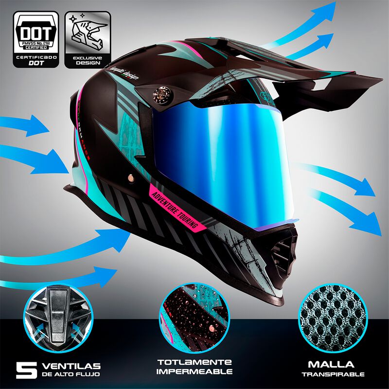 Casco Para Motocicleta Axs Nordica Azul L image number null