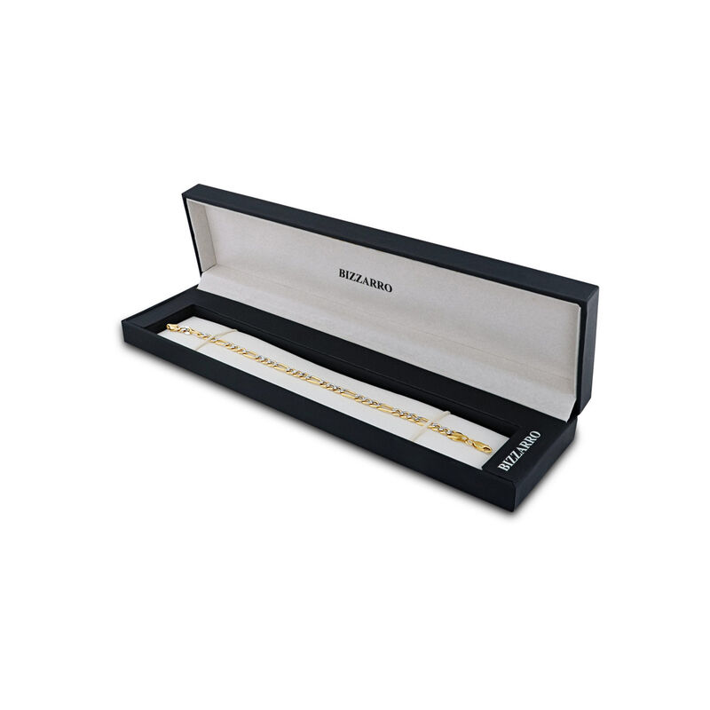 Pulsera De Oro Amarillo Con Platinado 14K 3X1 (... image number null