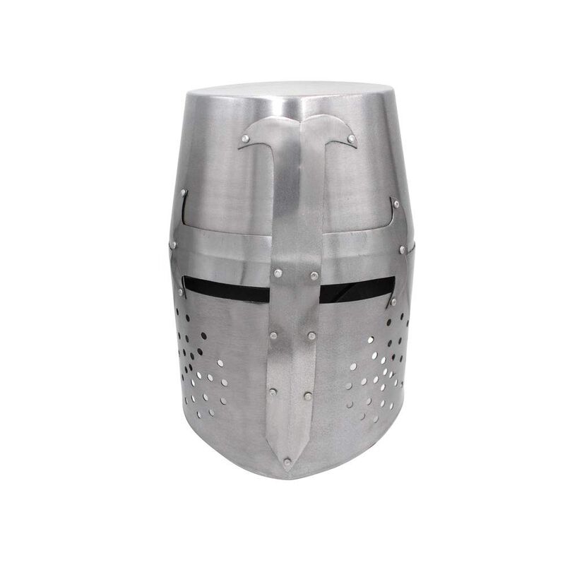 Casco Medieval Warrior Plateado Talla Adulto image number null
