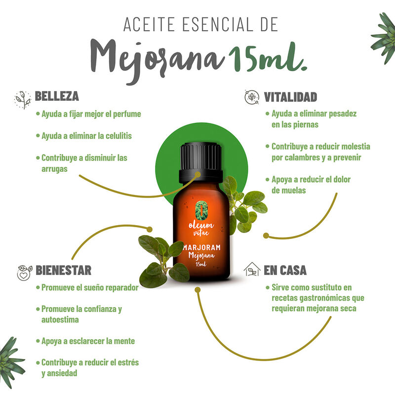 Aceite Esencial Puro Mejorana 15 ml 100% Puro y... image number null