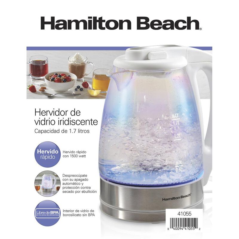 Hervidor El&eacute;ctrico Hamilton Beach 1.7L Apaga Au... image number null