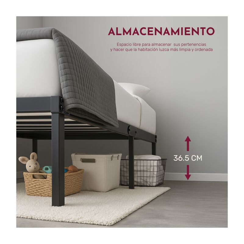 Base Cama Individual Box Plegable Metal Acero S... image number null