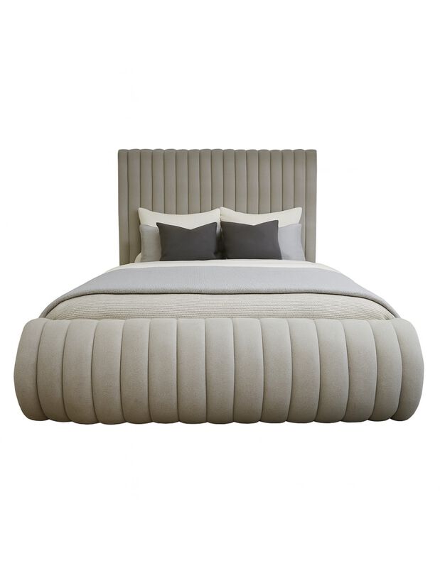 Cama Matrimonial Diana Gris, Tapizado &Aacute;msterdam... image number null